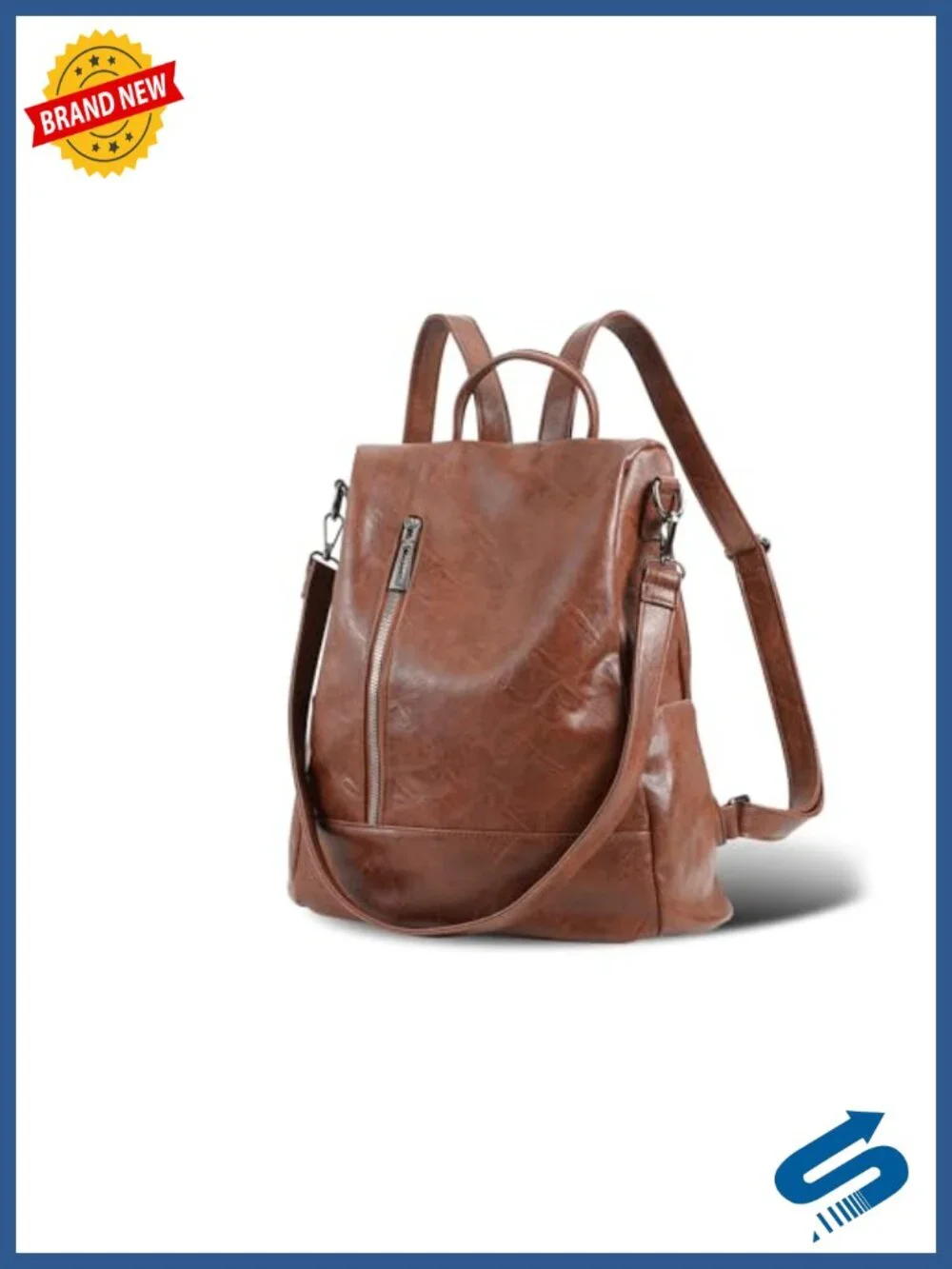 PU Leather Anti-theft Convertible Backpack Purse for Women Travel